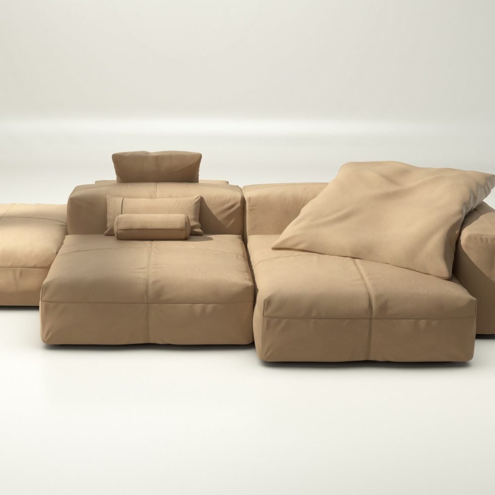 vetsak | Sofa Set 09 - The Island - leather - beige | Modular Sofa | 7 Seater | Sofa Island