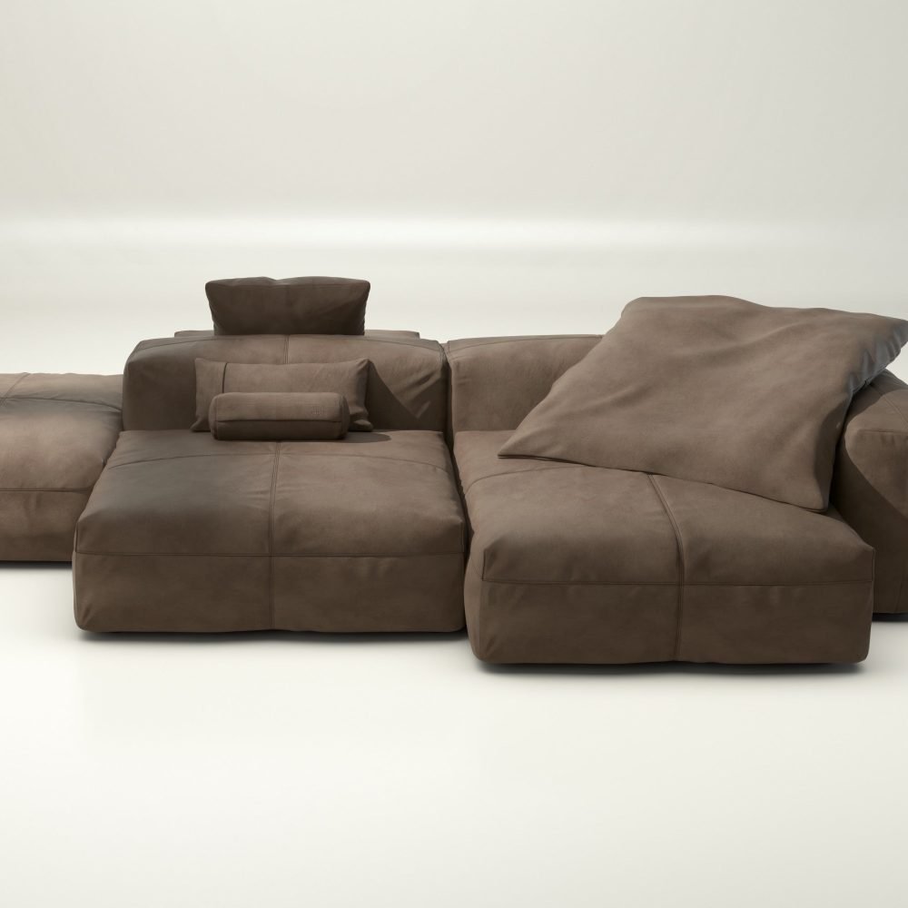 vetsak | Sofa Set 09 - The Island - leather - cacao | Modular Sofa | 7 Seater | Sofa Island