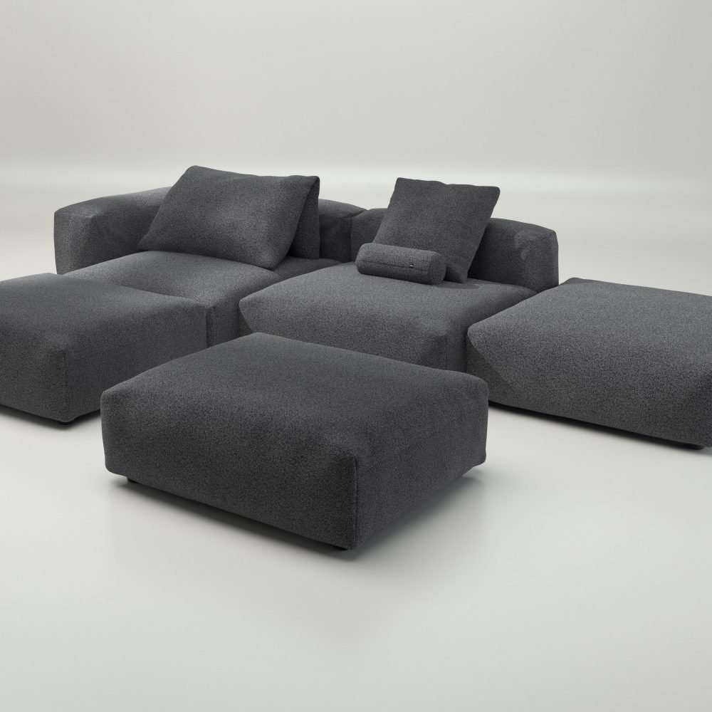 vetsak | Sofa Set 09 - The Island - loop loop - anthracite | Modular Sofa | 7 Seater | Sofa Island