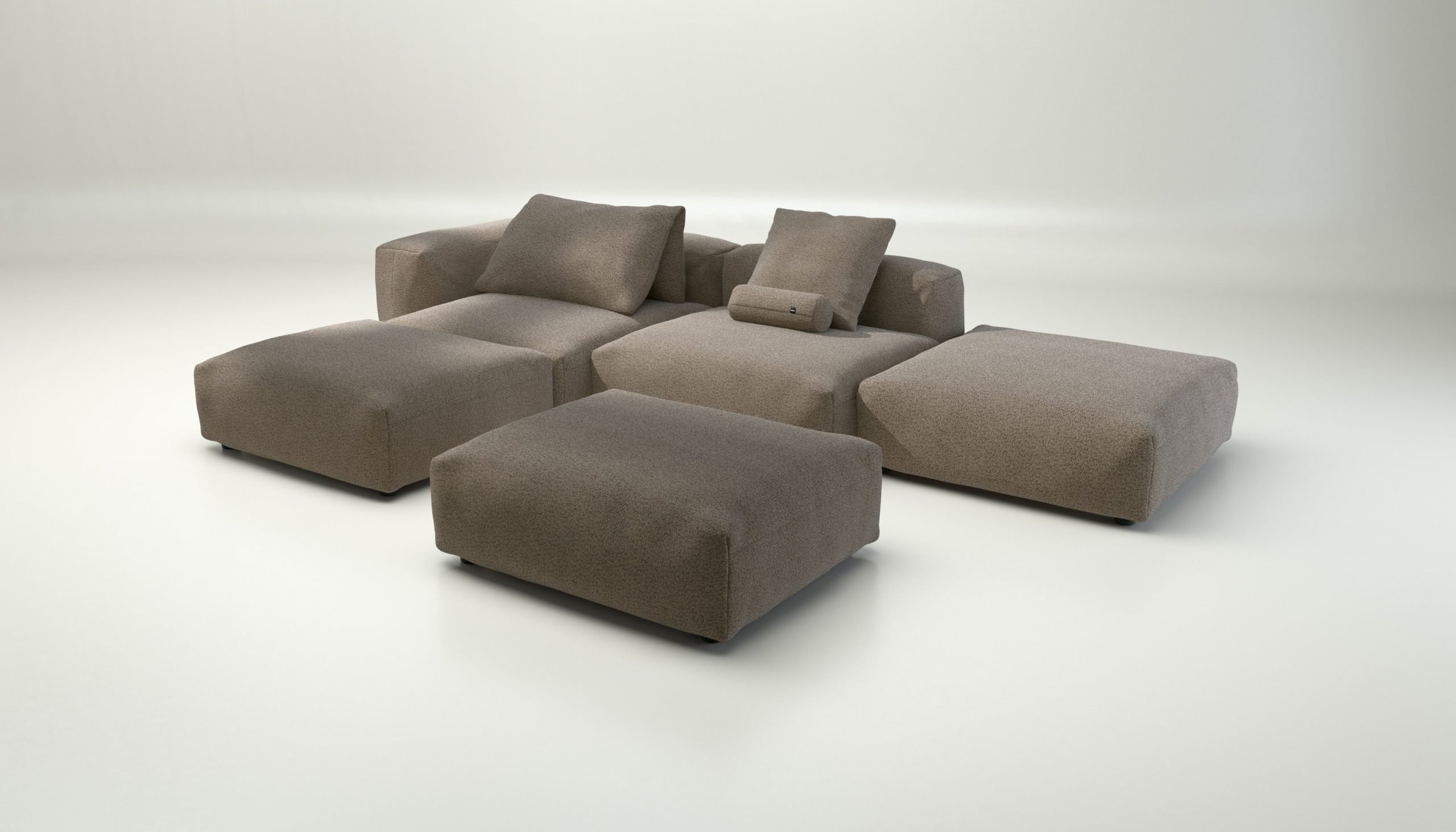 vetsak | Sofa Set 09 - The Island - loop loop - taupe | Modular Sofa | 7 Seater | Sofa Island