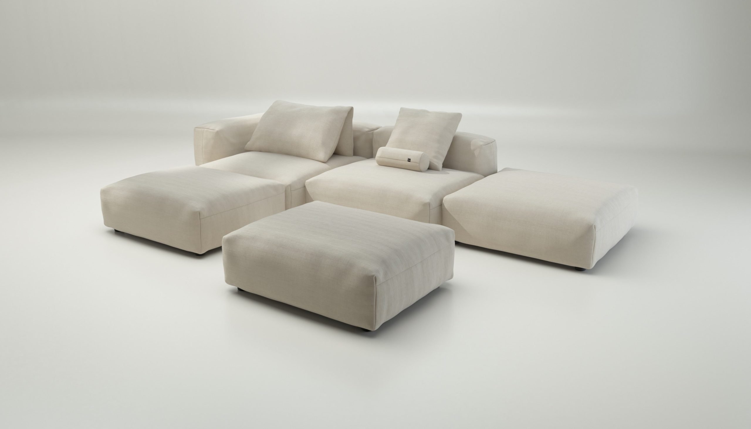 vetsak | Sofa Set 09 - The Island - pique - beige | Modular Sofa | 7 Seater | Sofa Island
