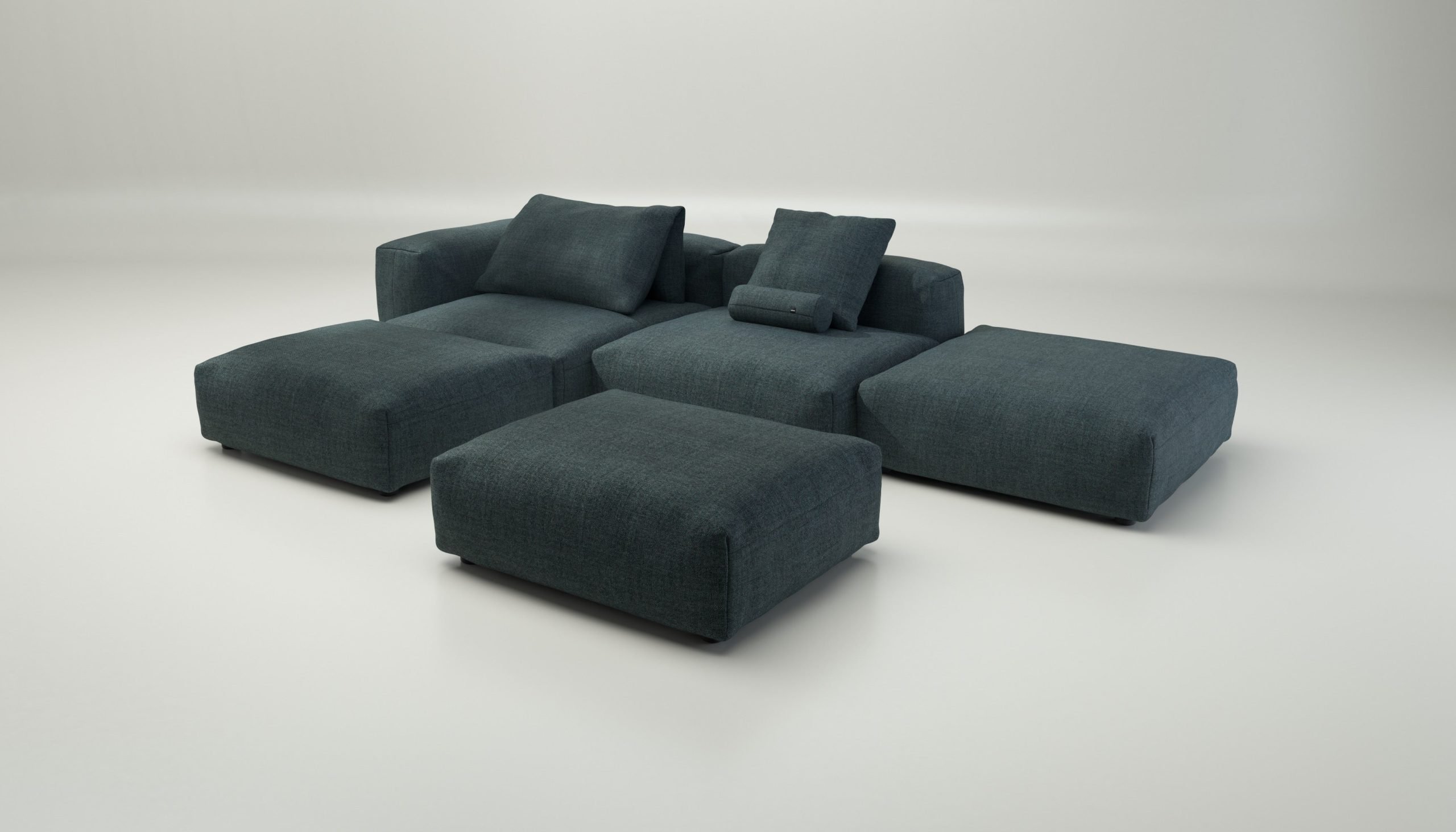 vetsak | Sofa Set 09 - The Island - pique - cedar | Modular Sofa | 7 Seater | Sofa Island