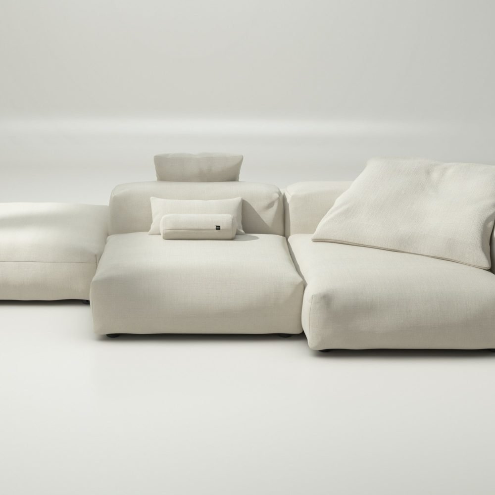 vetsak | Sofa Set 09 - The Island - pique - creme | Modular Sofa | 7 Seater | Sofa Island
