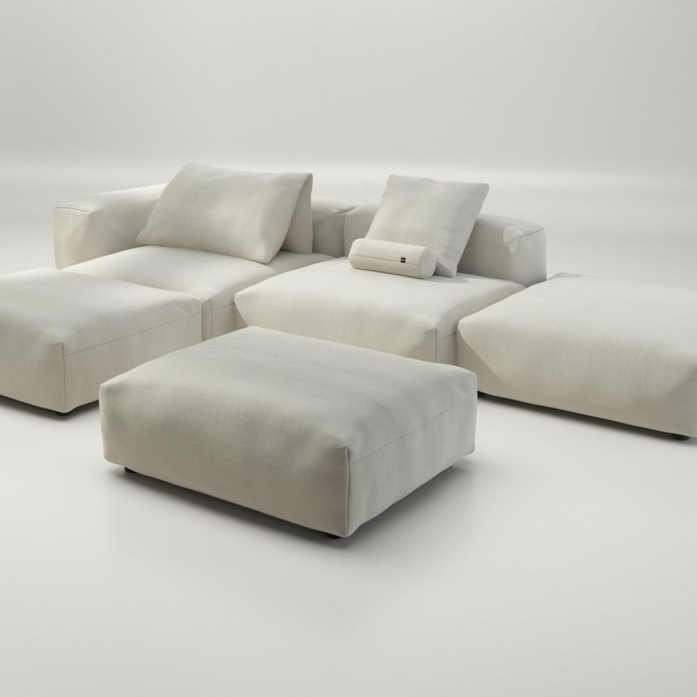 vetsak | Sofa Set 09 - The Island - pique - creme | Modular Sofa | 7 Seater | Sofa Island