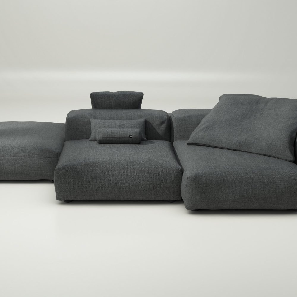 vetsak | Sofa Set 09 - The Island - pique - dark grey | Modular Sofa | 7 Seater | Sofa Island