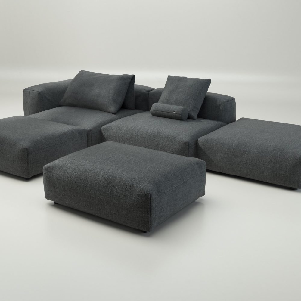 vetsak | Sofa Set 09 - The Island - pique - dark grey | Modular Sofa | 7 Seater | Sofa Island