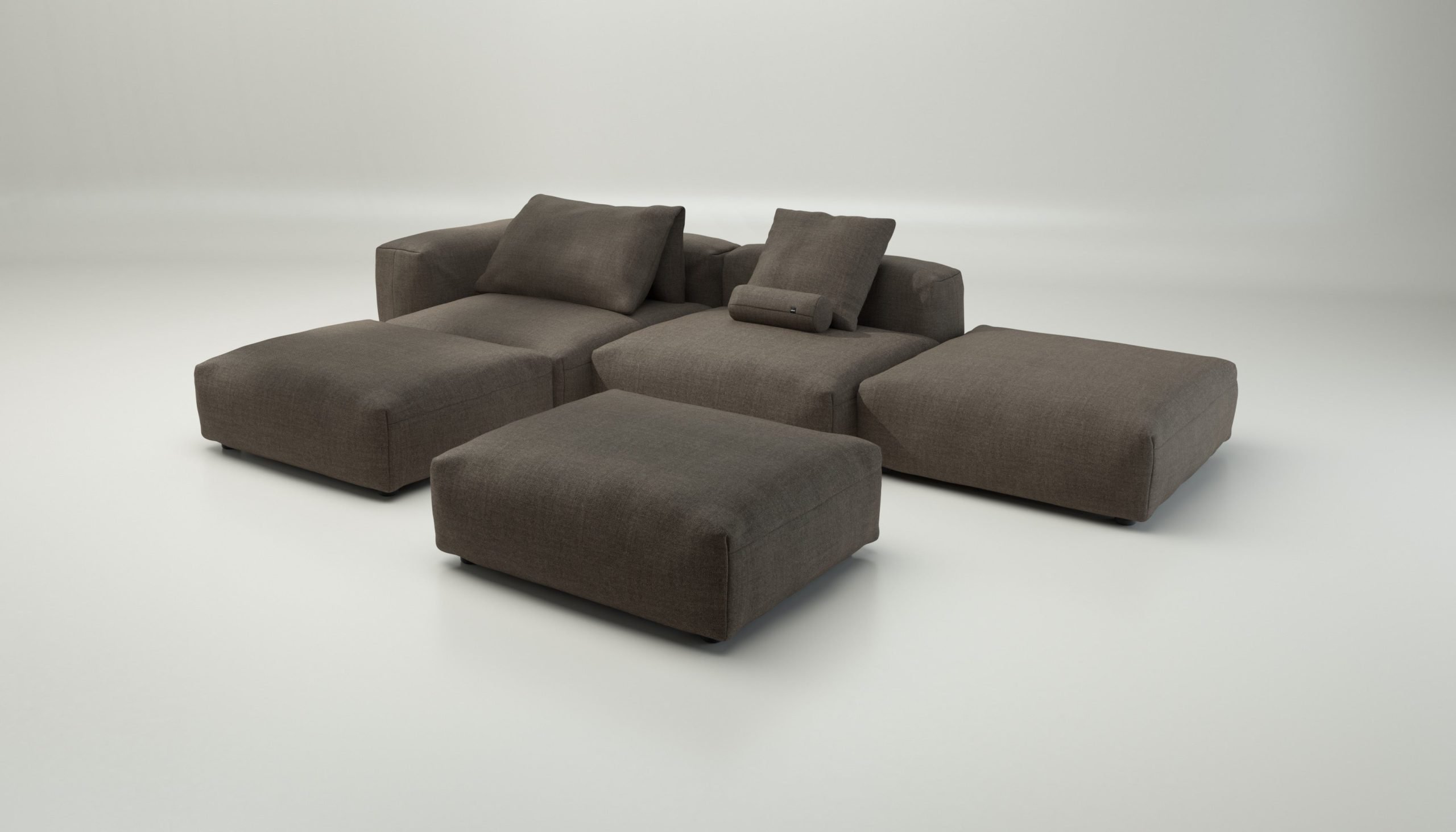 vetsak | Sofa Set 09 - The Island - pique - taupe | Modular Sofa | 7 Seater | Sofa Island