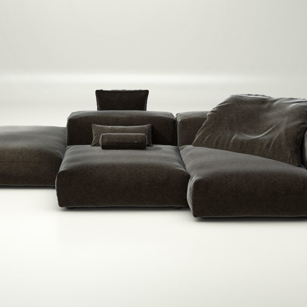 vetsak | Sofa Set 09 - The Island - suave - anthracite | Modular Sofa | 7 Seater | Sofa Island