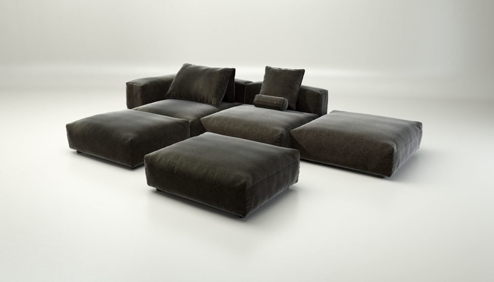 vetsak | Sofa Set 09 - The Island - suave - anthracite | Modular Sofa | 7 Seater | Sofa Island
