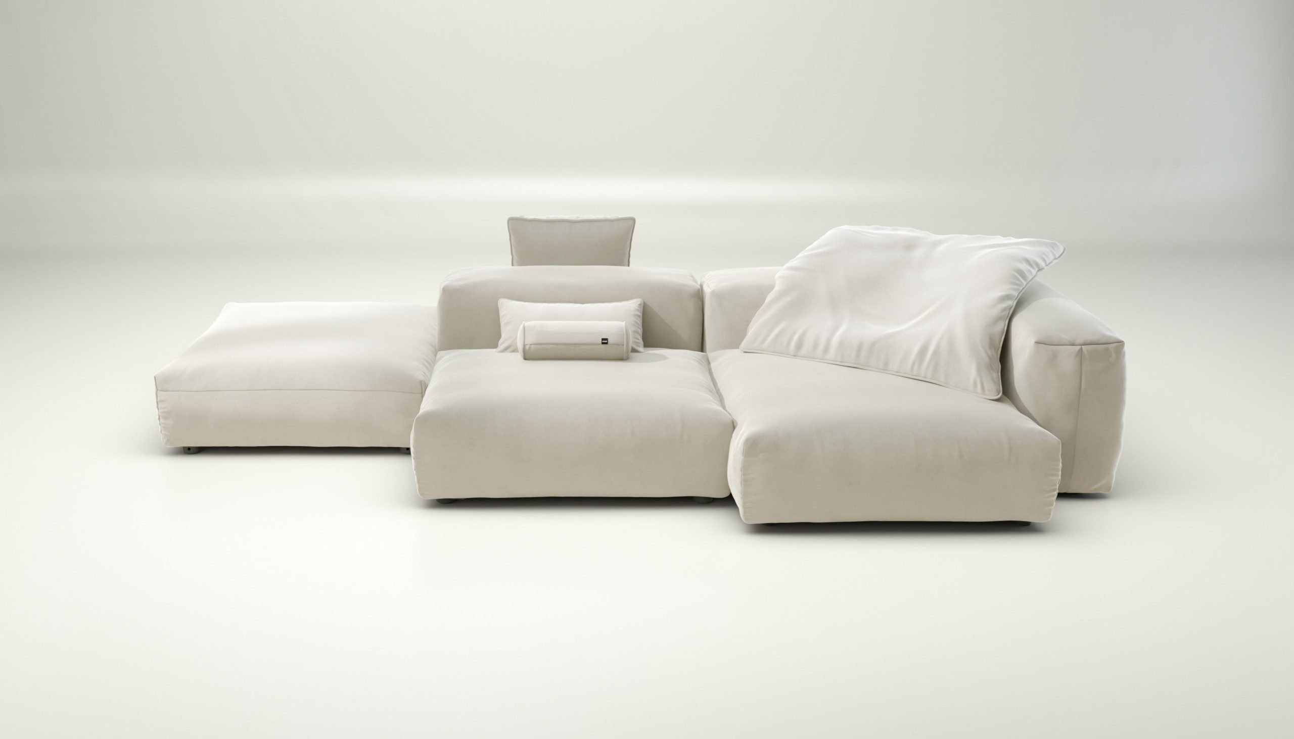 vetsak | Sofa Set 09 - The Island - suave - pearl | Modular Sofa | 7 Seater | Sofa Island
