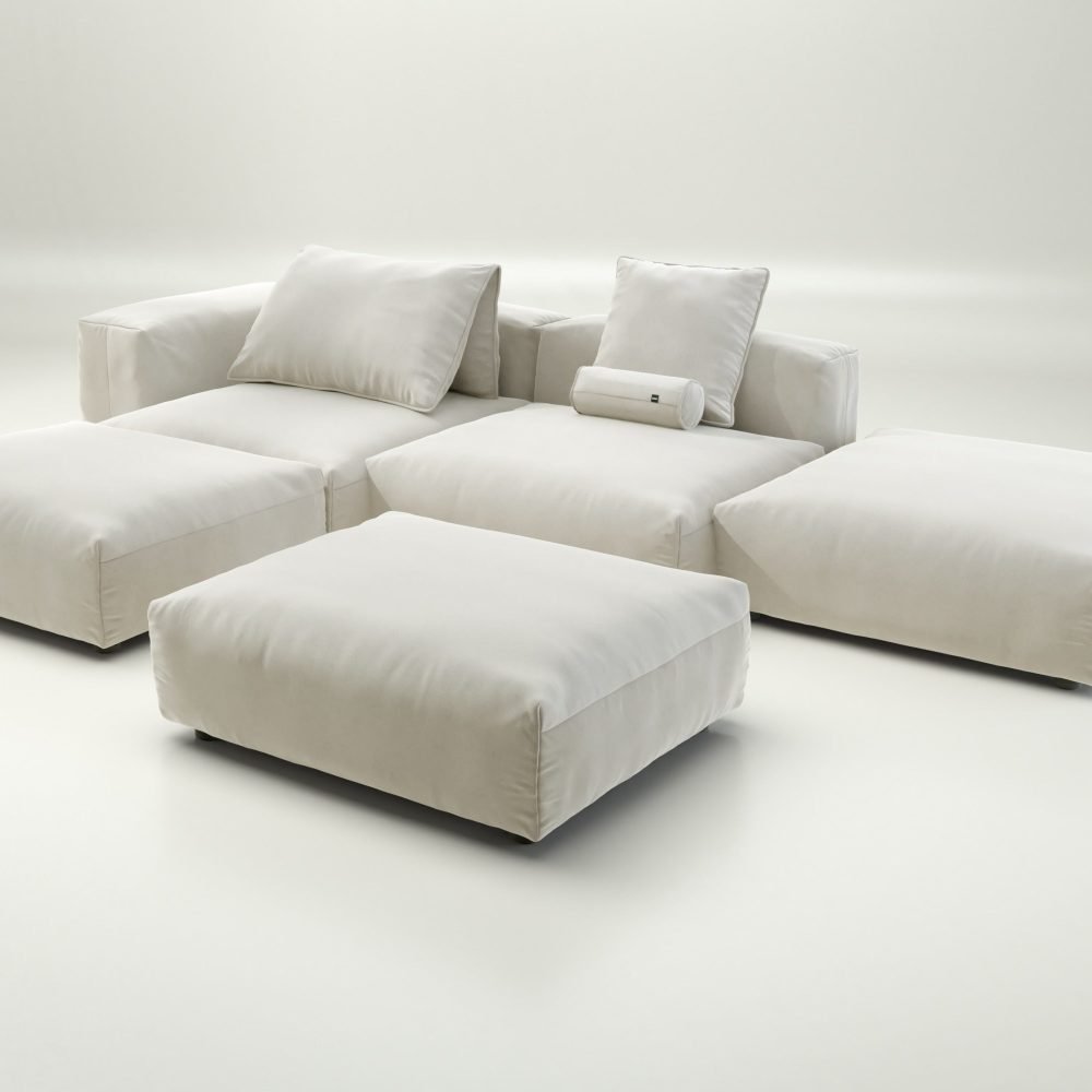 vetsak | Sofa Set 09 - The Island - suave - pearl | Modular Sofa | 7 Seater | Sofa Island