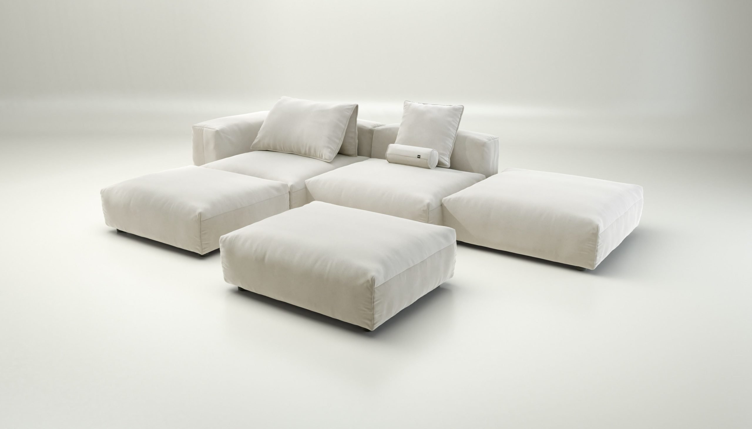 vetsak | Sofa Set 09 - The Island - suave - pearl | Modular Sofa | 7 Seater | Sofa Island