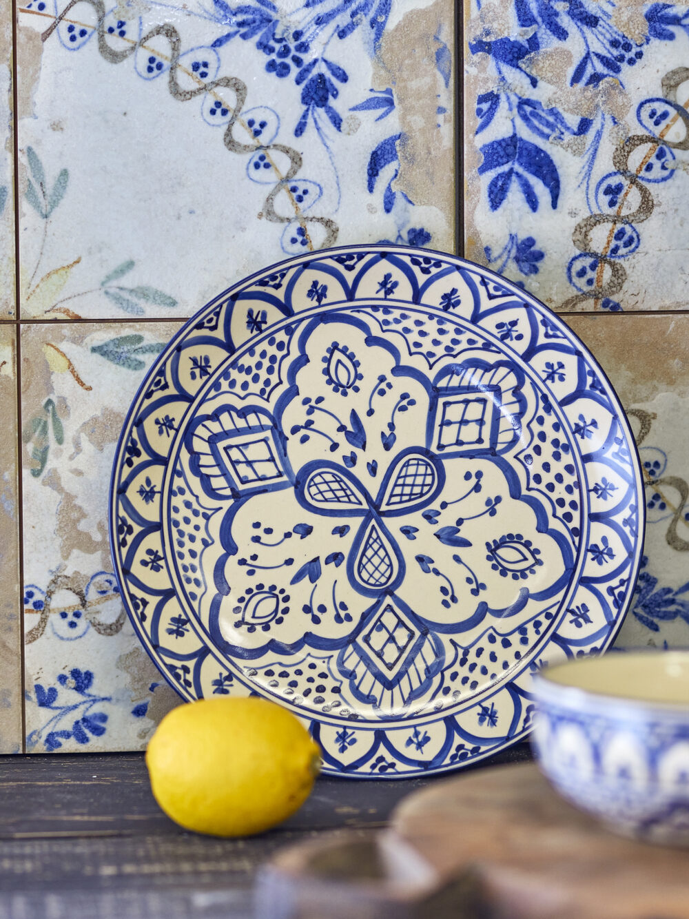 Karlie Plate, Blue, Stoneware - Image 5