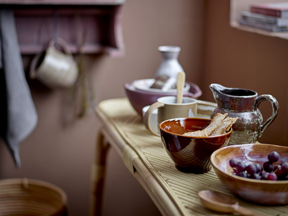 Lotus Bowl, Brown, Stoneware - Image 3