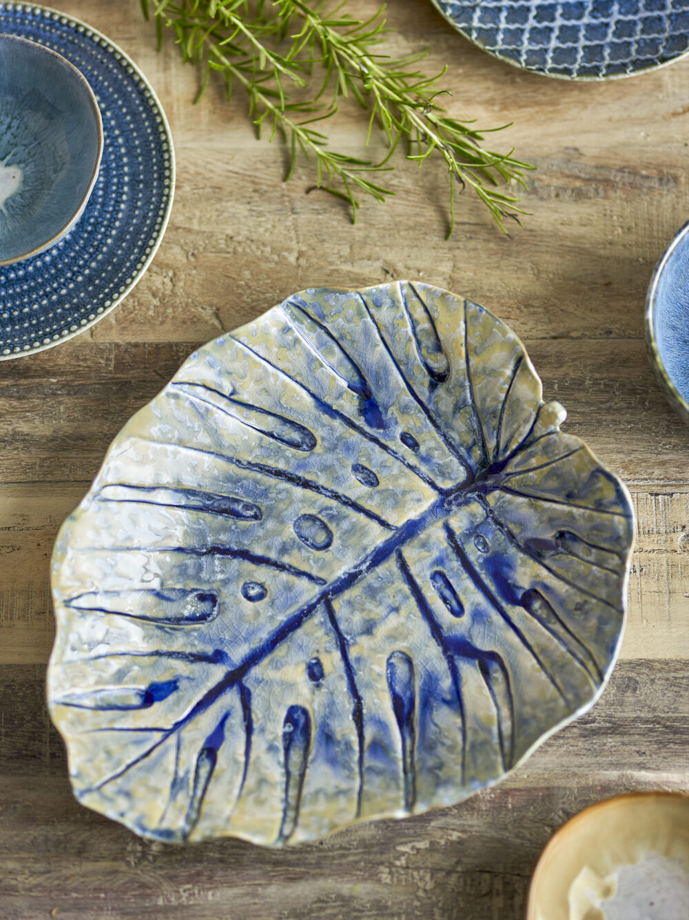 Rowan Serving Plate, Blue, Stoneware - Image 4