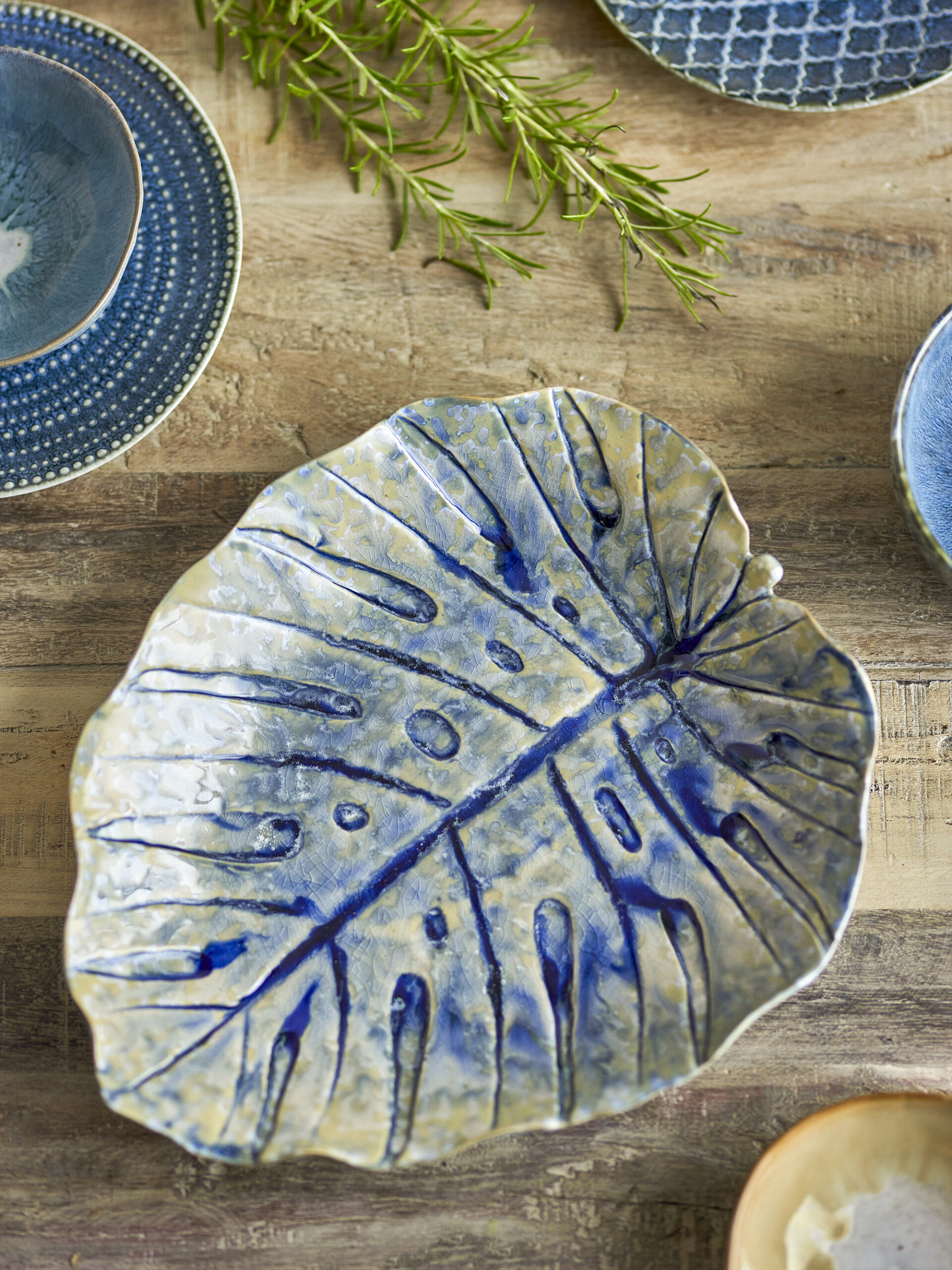 Rowan Serving Plate, Blue, Stoneware - Image 4