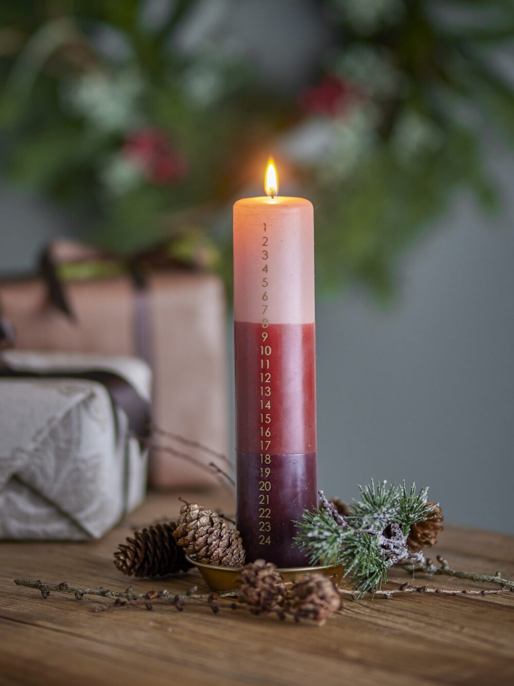 Dip Dye Candle, Red, Paraffin - Image 3