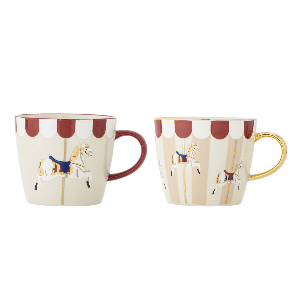 Merry-go-round Mug, Red, Stoneware