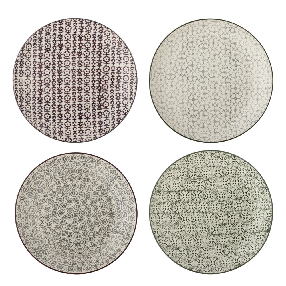 Karine Plate, Green, Stoneware