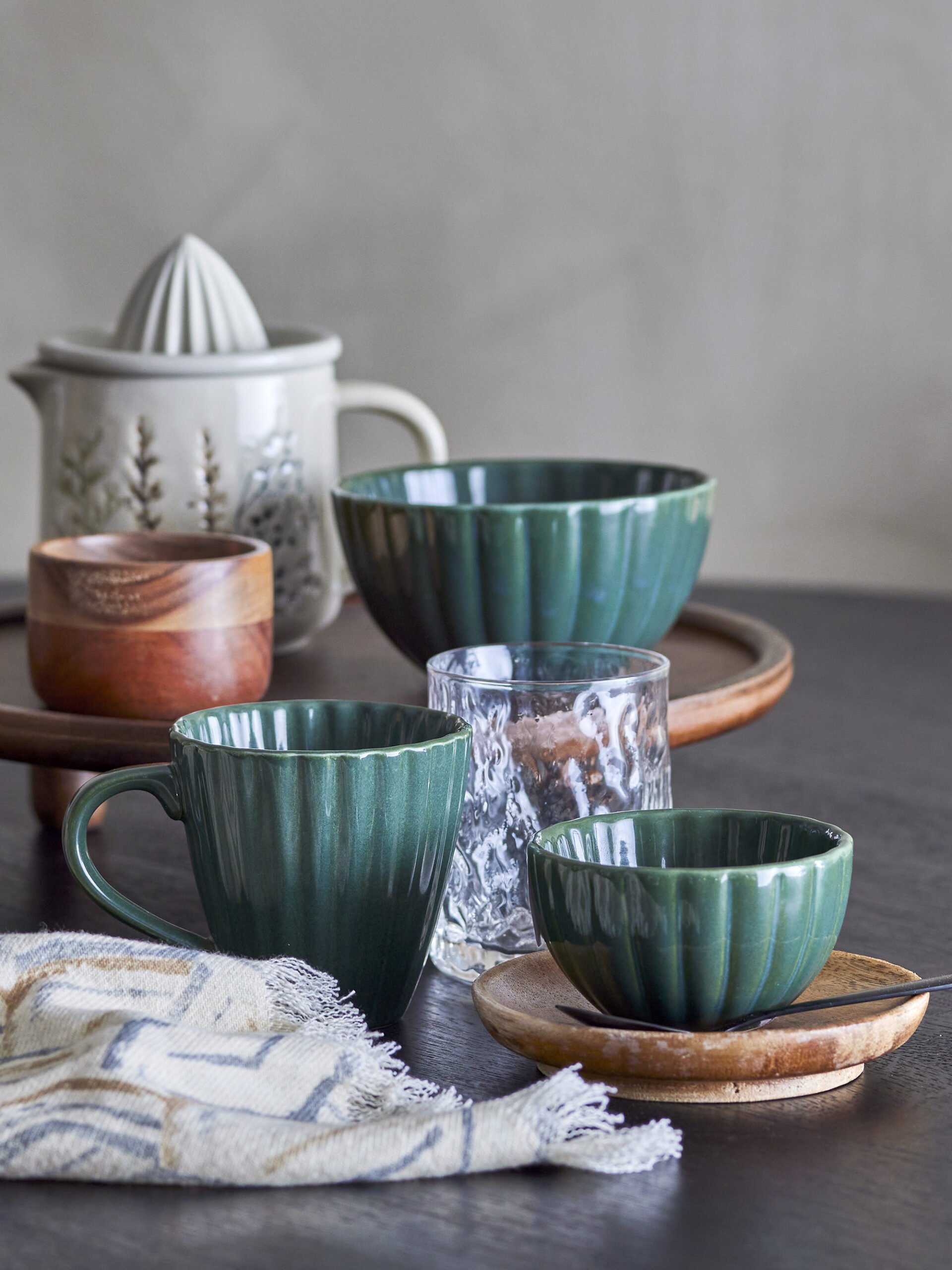Latina Bowl, Green, Stoneware - Image 2
