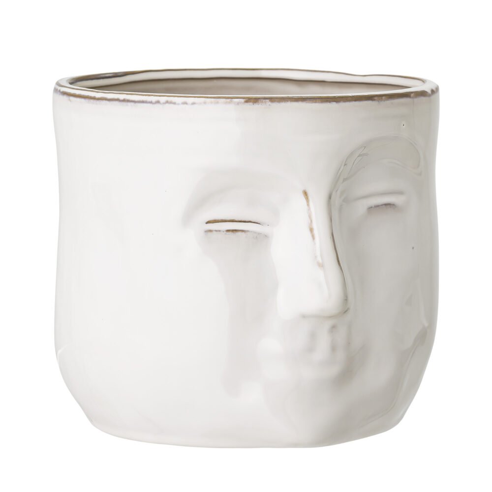 Ignacia Flowerpot, White, Stoneware - Image 3