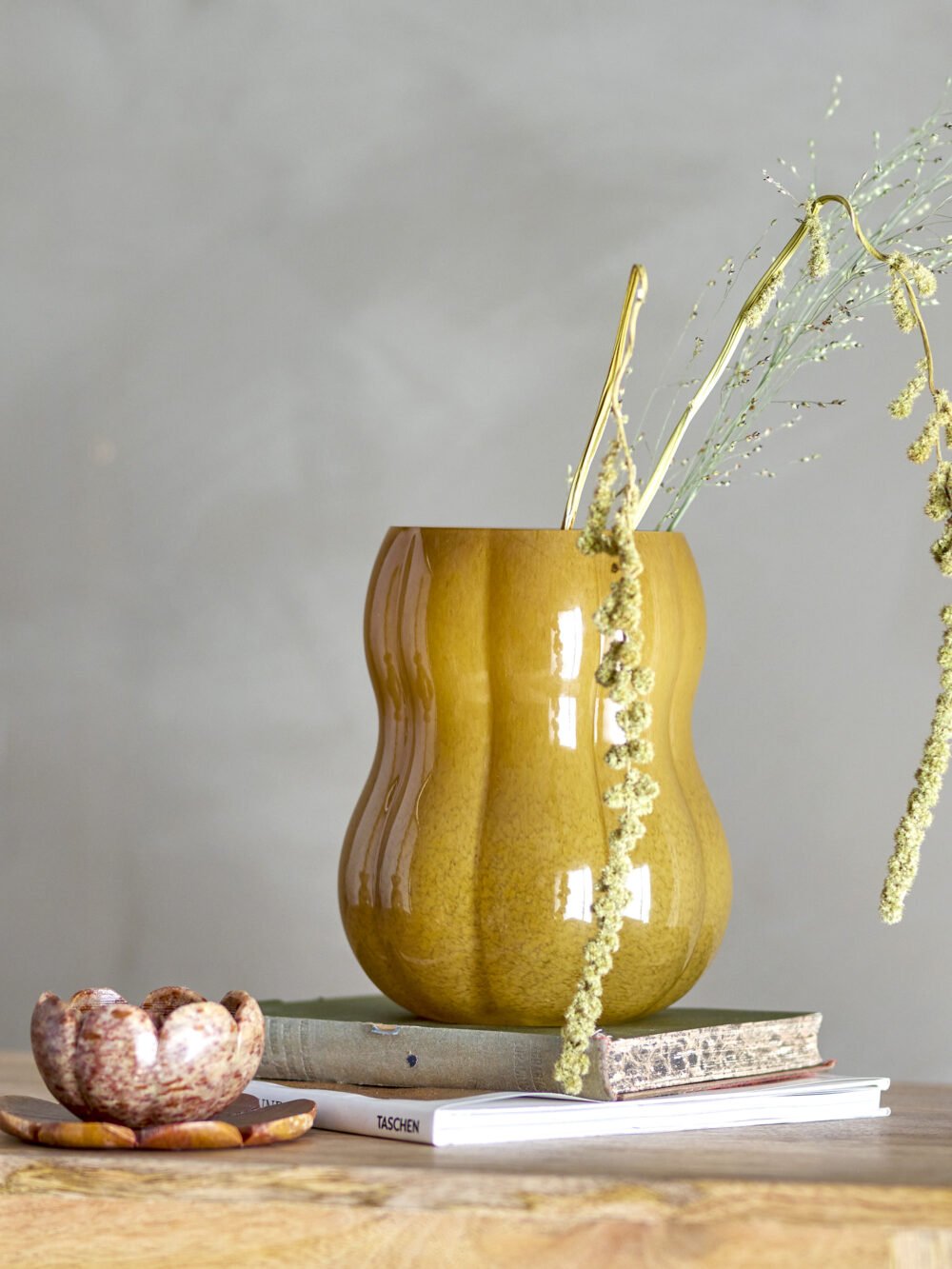 Pumpkin Vase, Brown, Glass - Image 2