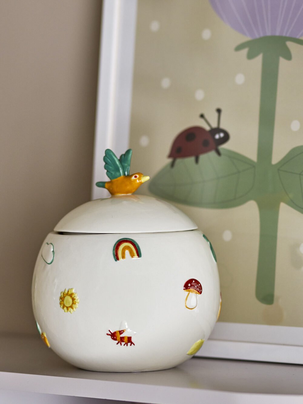 Agnes Jar w/Lid, White, Stoneware - Image 3