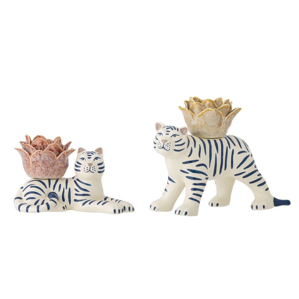 Rory Candle Holder, White, Stoneware