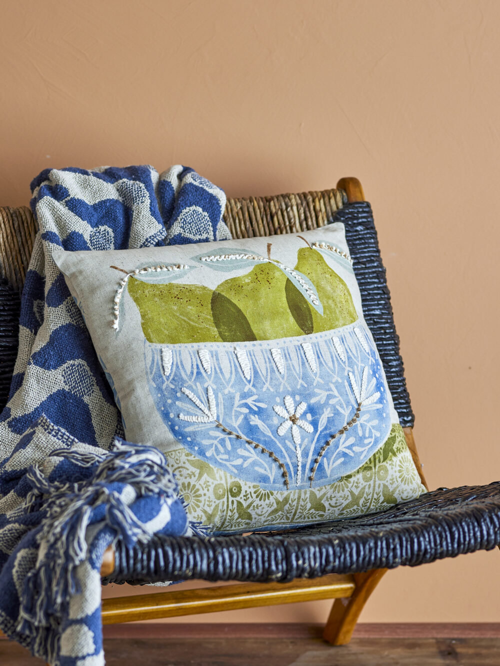 Orta Cushion, Green, Cotton - Image 3