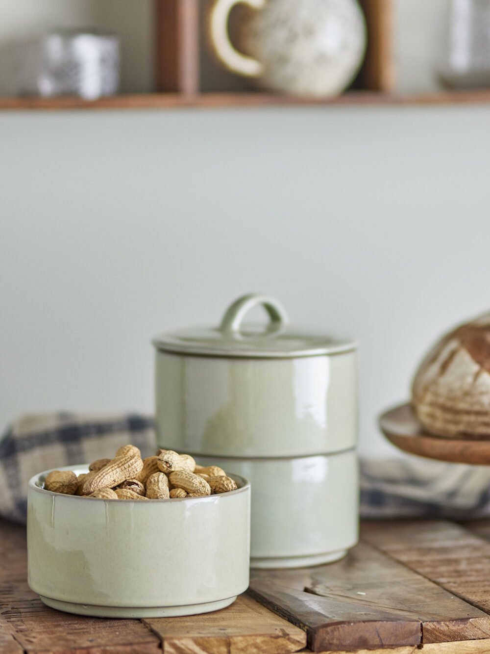Ebba Jar w/Lid, Green, Stoneware - Image 5