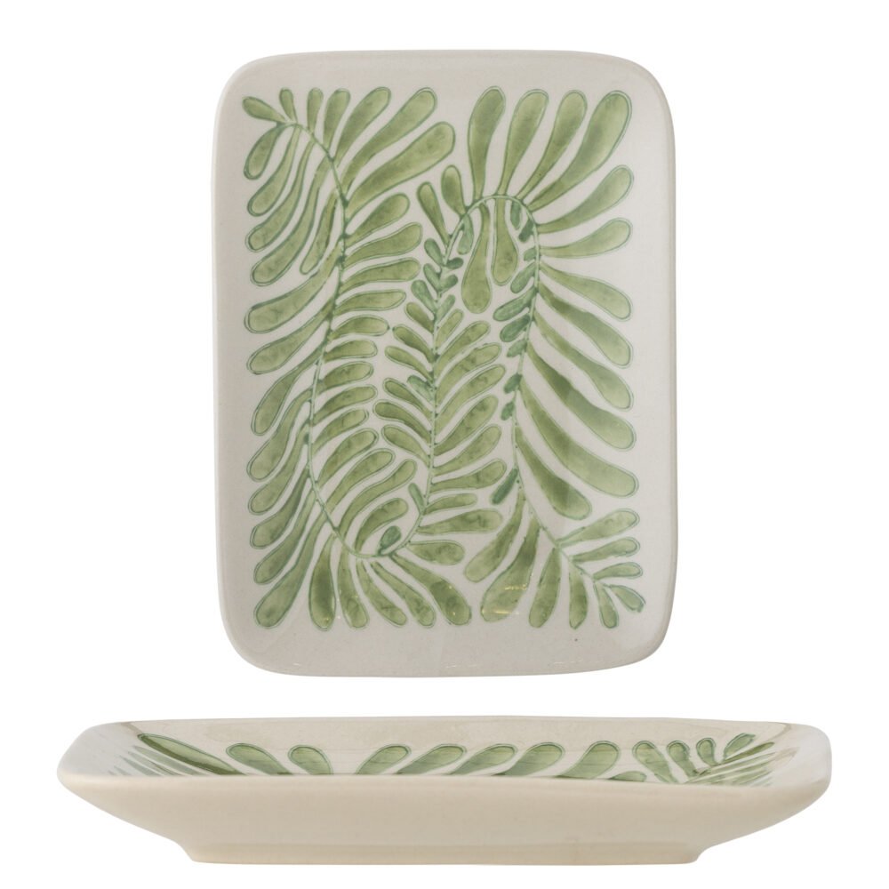 Fauni Plate, Green, Stoneware