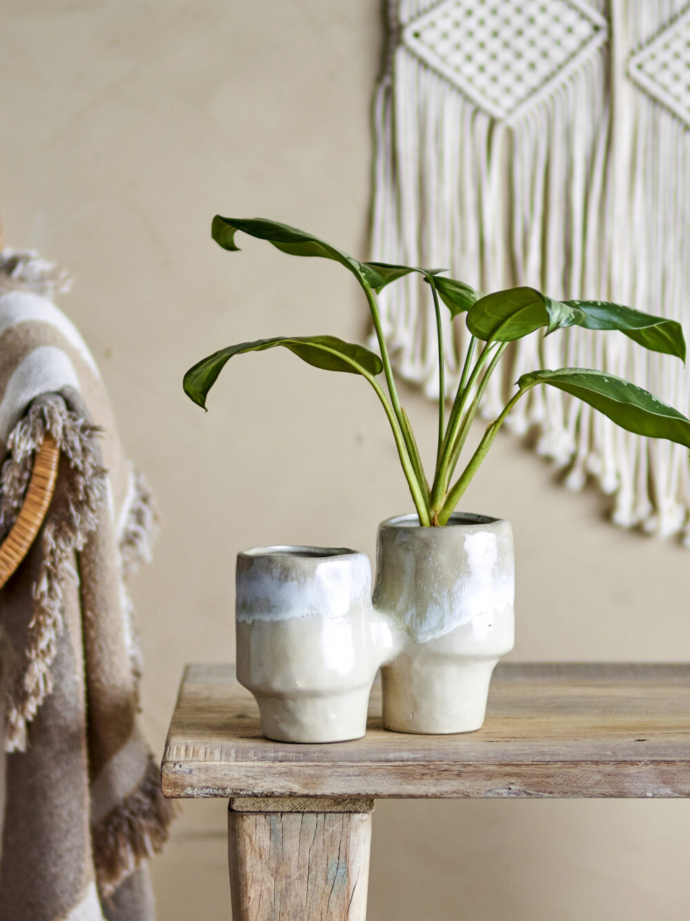 Maiak Flowerpot, Brown, Stoneware - Image 3