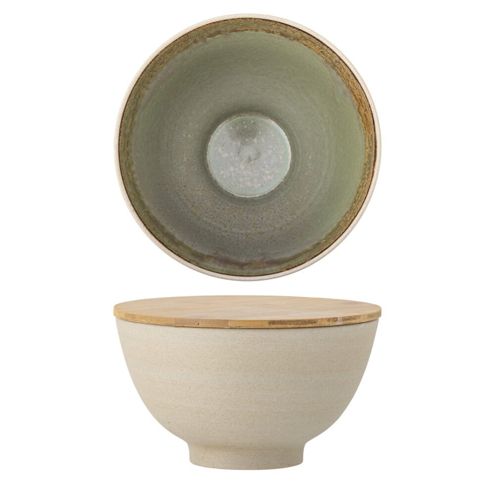 Lee Bowl w/Lid, Nature, Stoneware