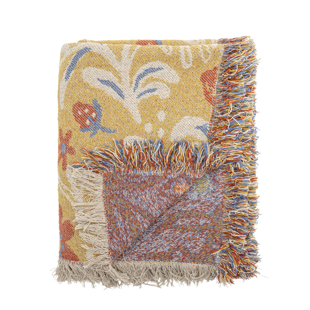 Reims Throw, Yellow, Recycled Cotton