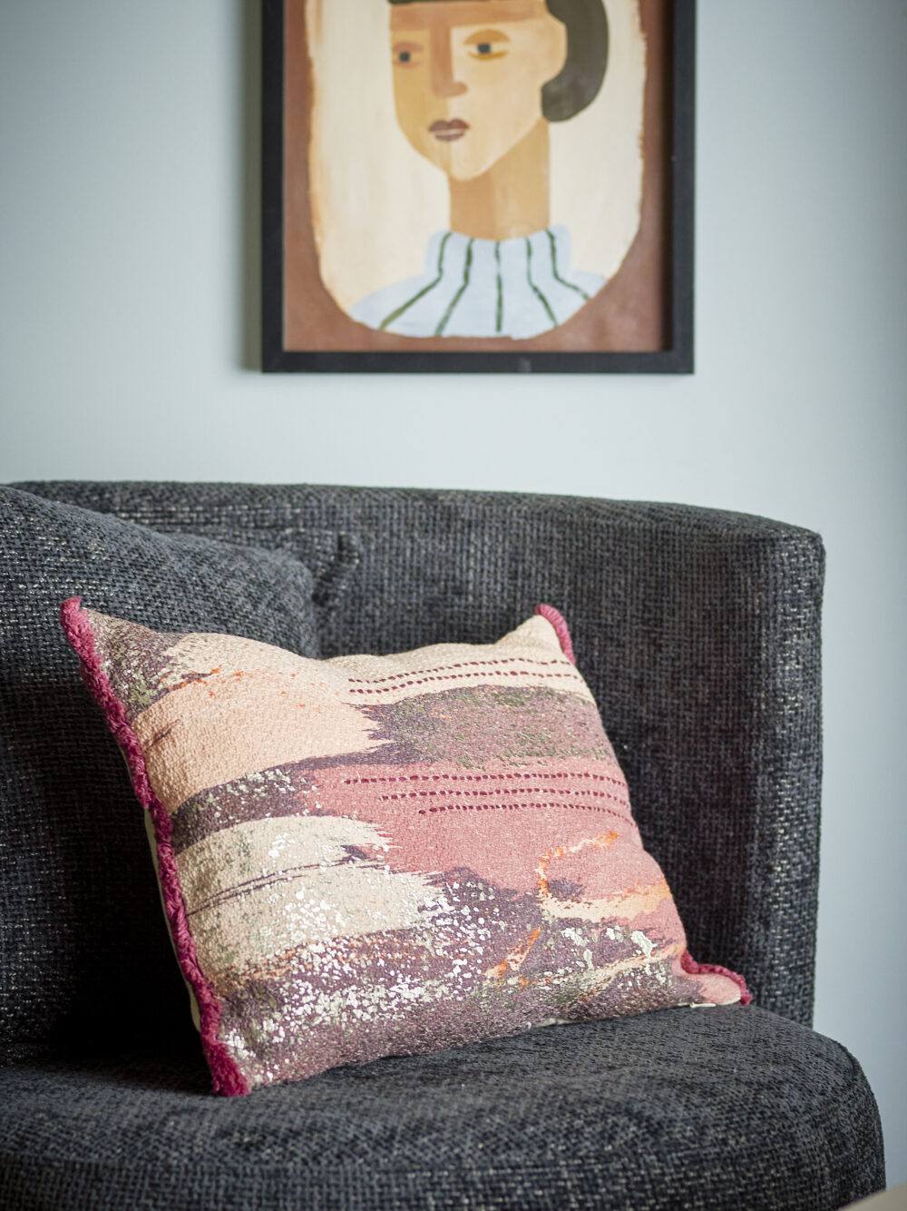 Bri Cushion, Brown, Cotton - Image 4