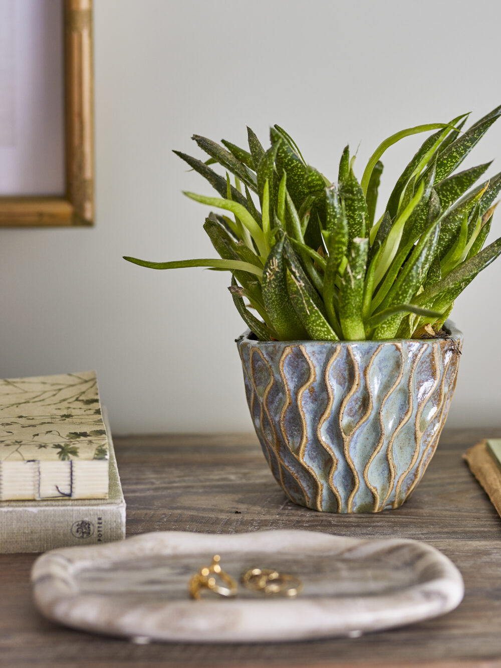 Feren Flowerpot, Blue, Stoneware - Image 4