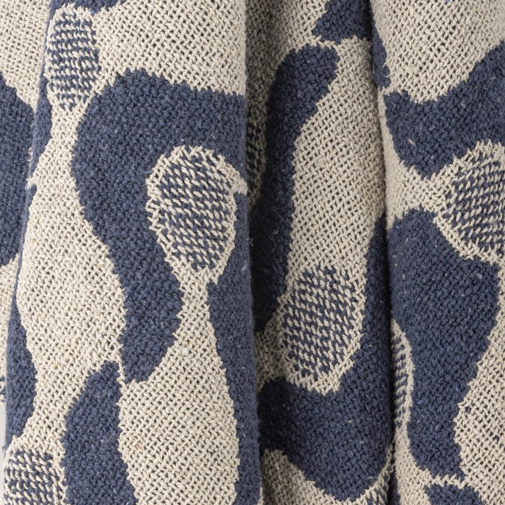 Santena Throw, Blue, Recycled Cotton - Image 3