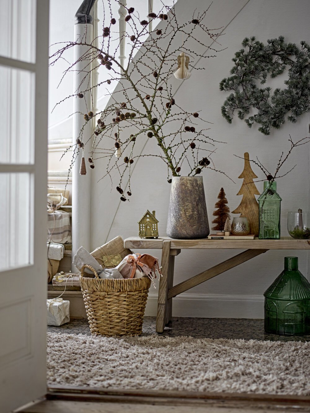 Cedar Wreath, Green, Artificial Flowers - Image 3