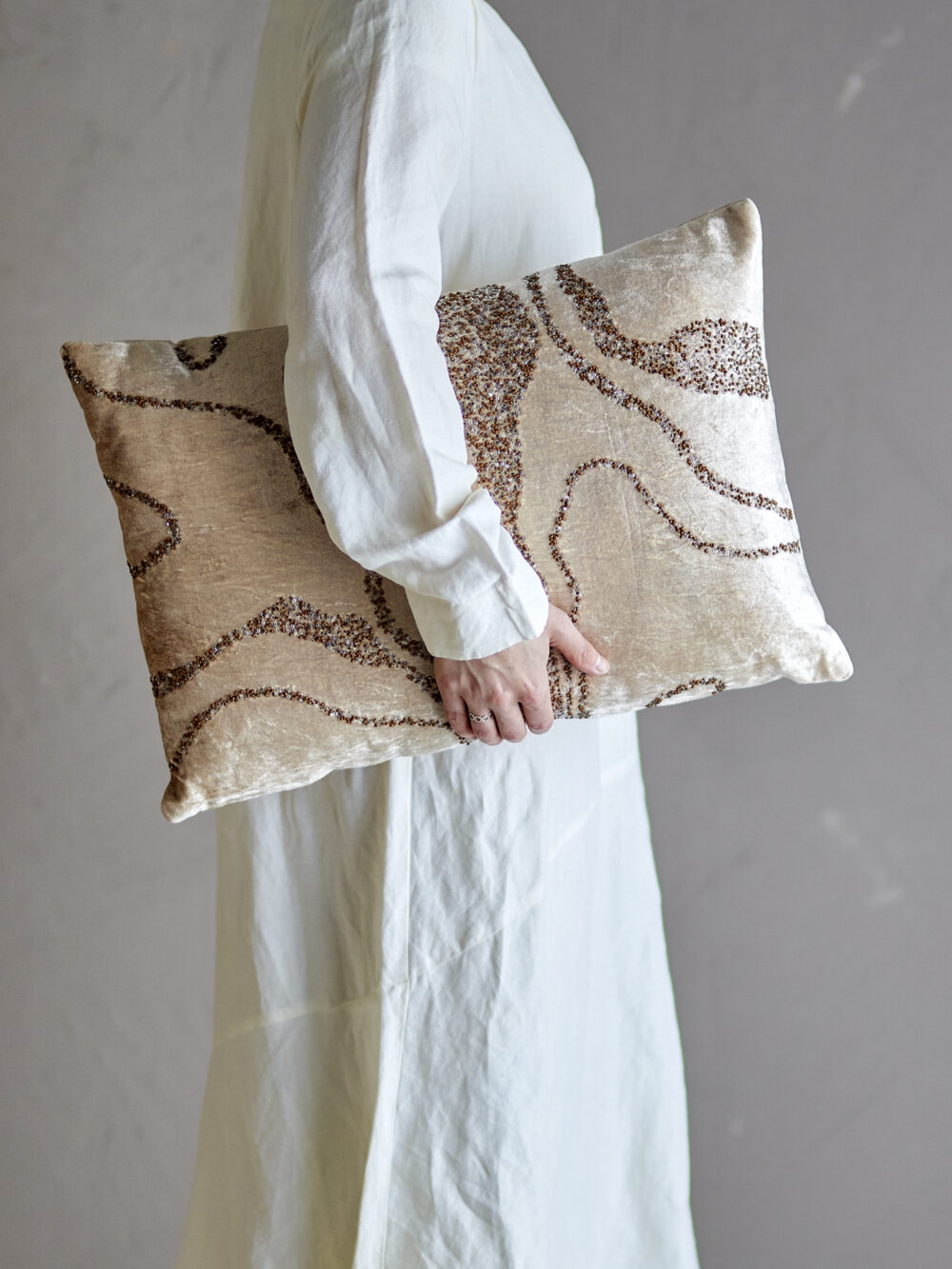 Adelona Cushion, Brown, Viscose - Image 5
