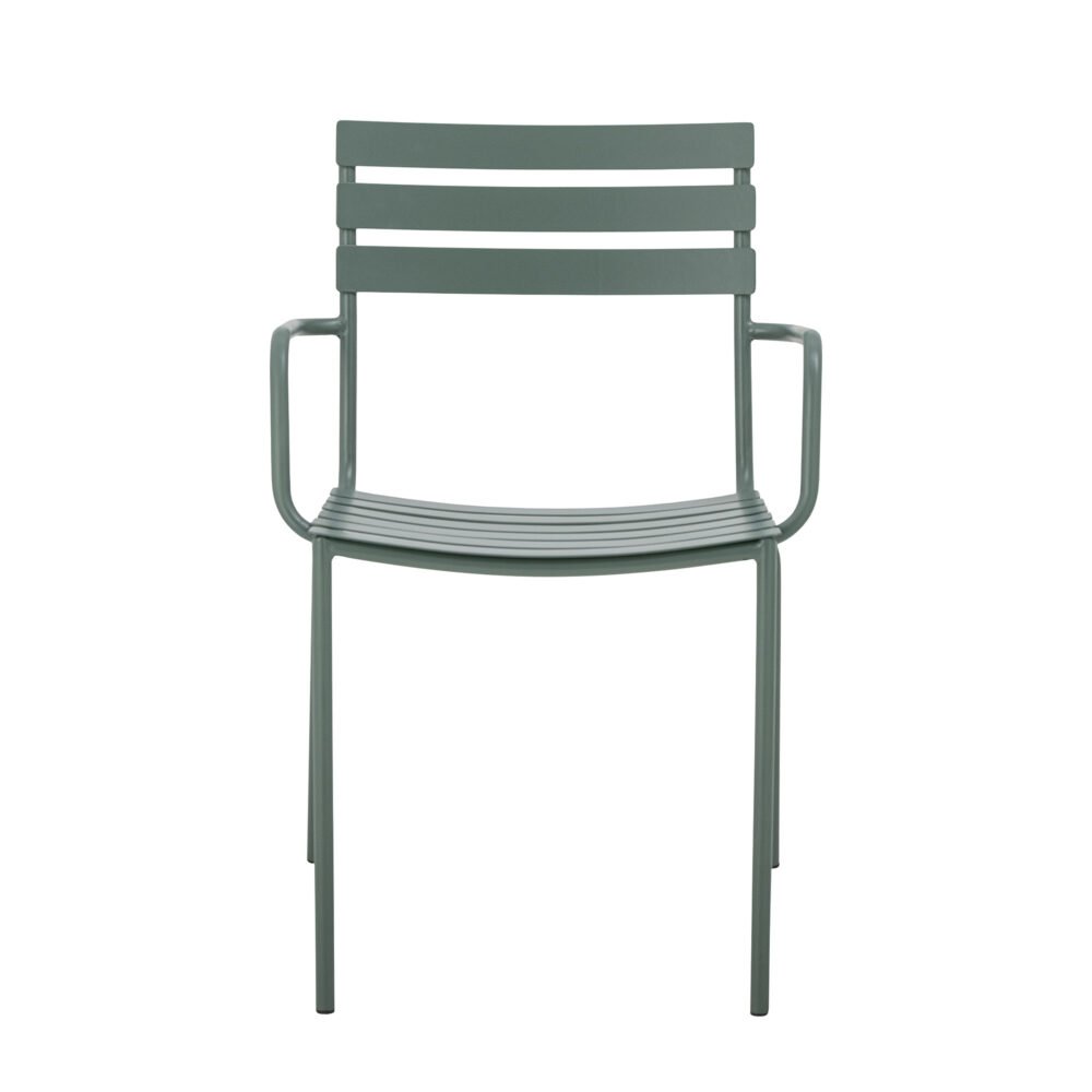 Monsi Dining Chair, Green, Galvanized Metal