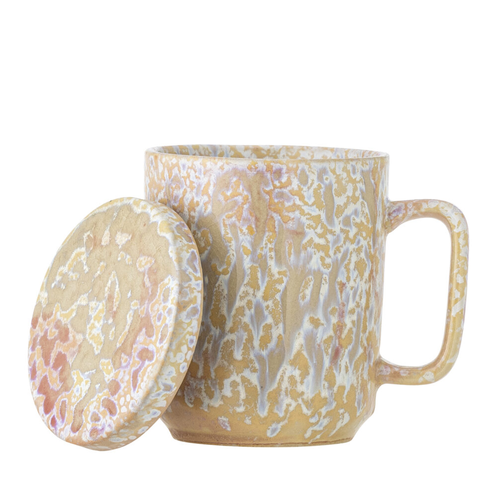 Yuma Mug w/Lid and Strainer, Nature, Stoneware - Image 4