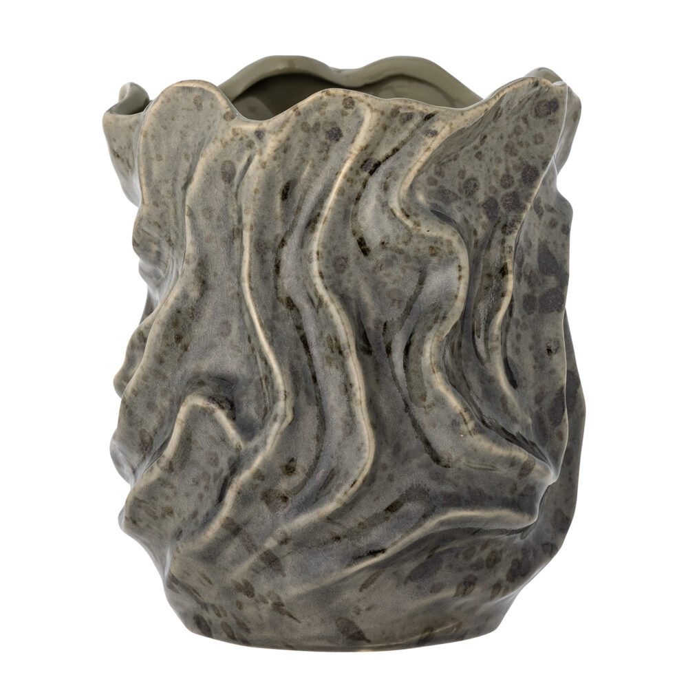 Soumia Deco Vase, Grey, Stoneware