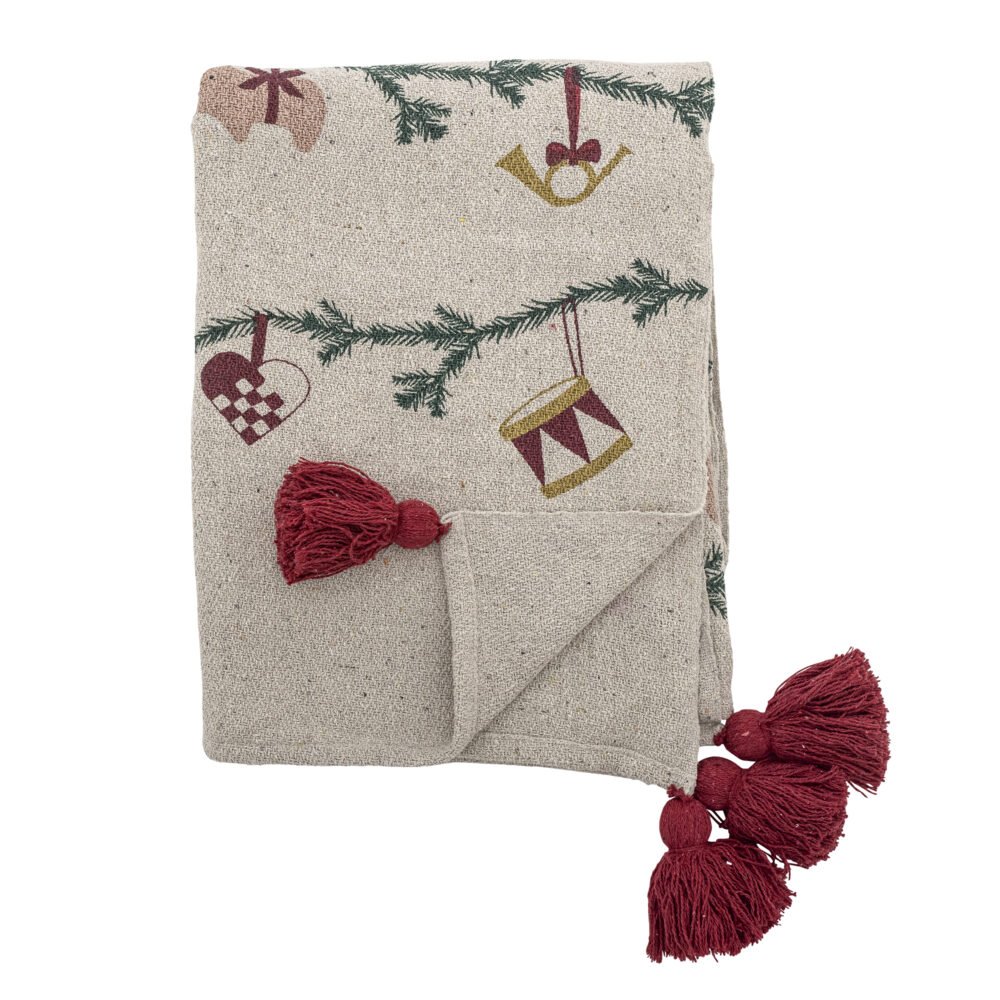 Yule Throw, Nature, Recycled Cotton