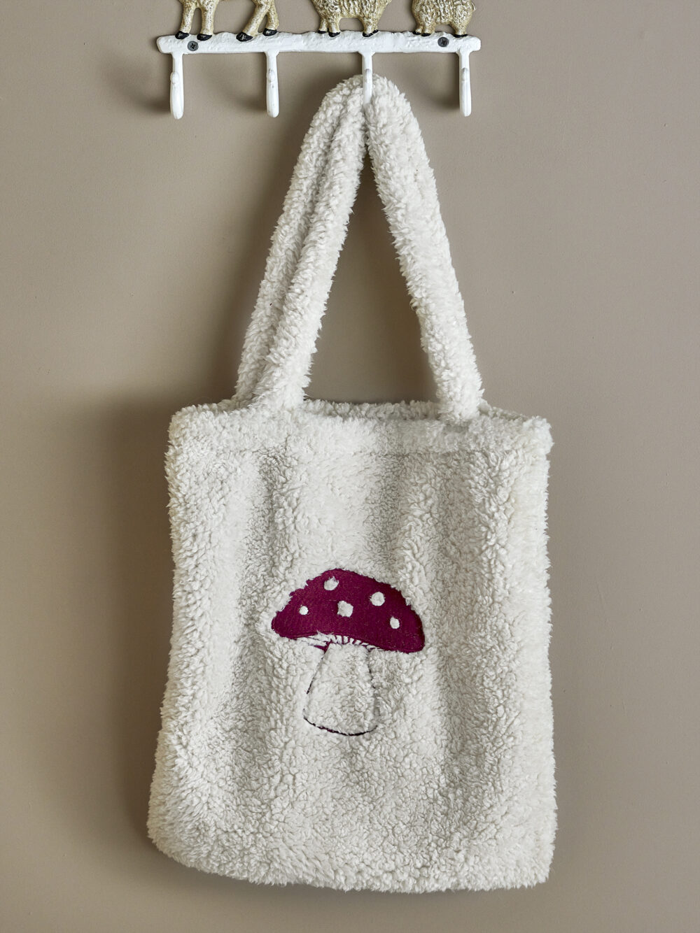 Mushroom Bag, White, Polyester - Image 3