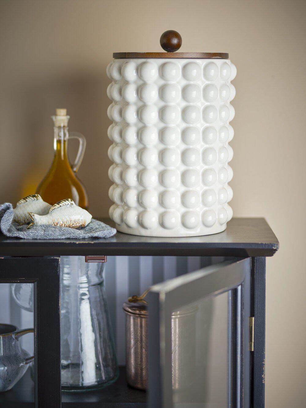Madge Jar w/Lid, White, Stoneware - Image 4