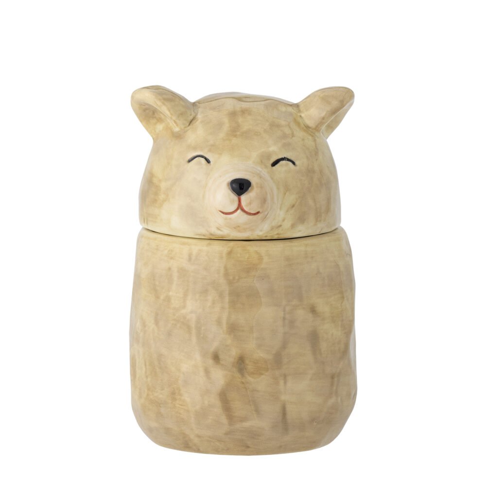 Puk Jar w/Lid, Brown, Stoneware