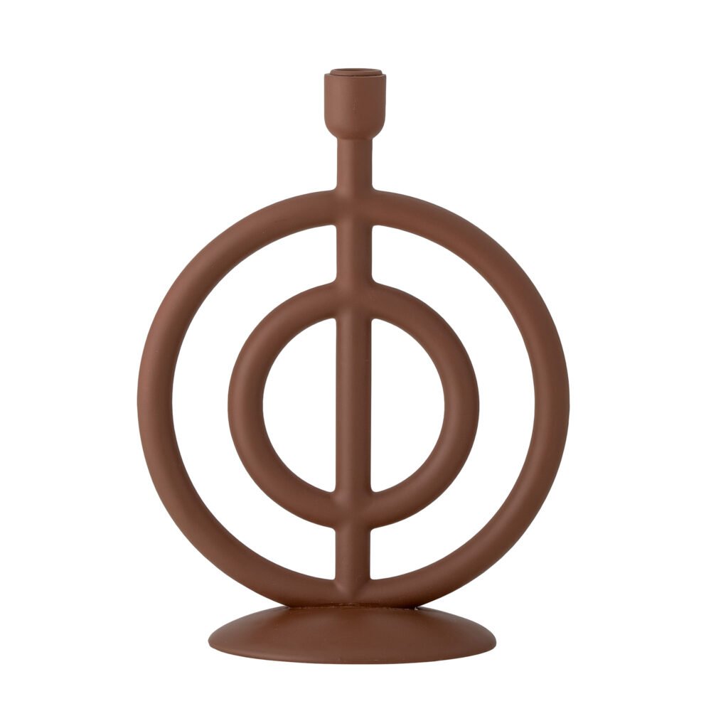 Flikka Candle Holder, Brown, Polyresin