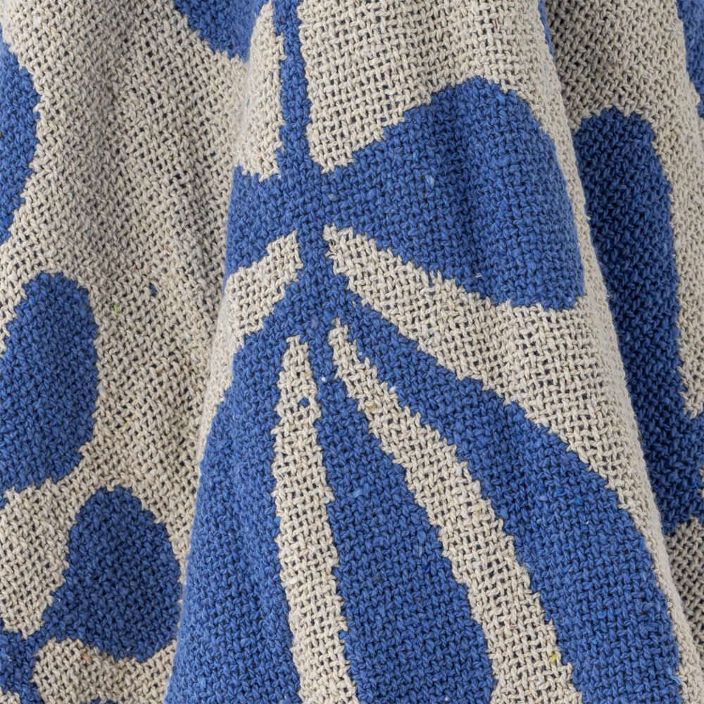 Nevine Throw, Blue, Recycled Cotton - Image 3