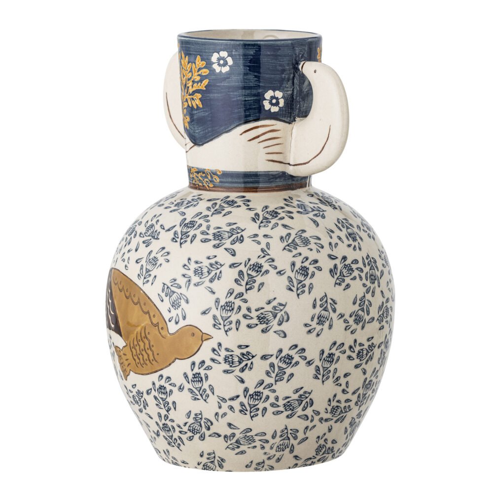 Hezha Vase, Blue, Stoneware - Image 3