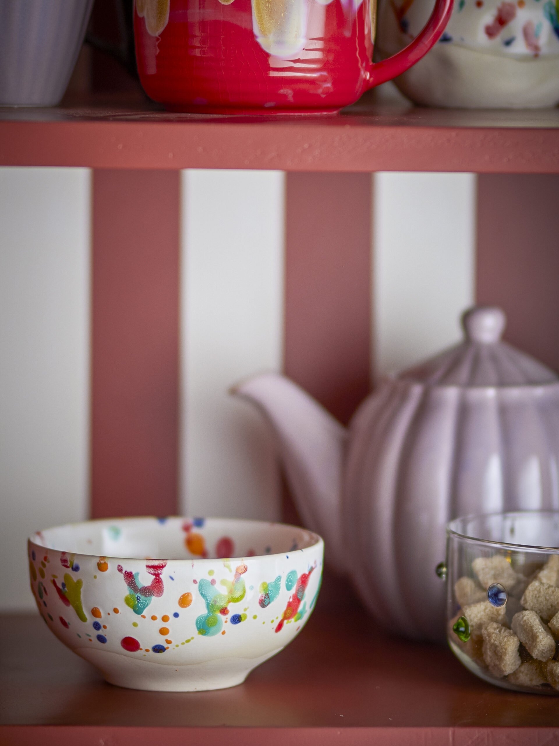 Freckles Bowl, Red, Stoneware - Image 4